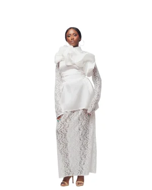 GIVENO VORY ORCHID LACE ENSEMBLE