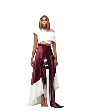 GIVENO MERLOT CREST ASYMMETRIC SET
